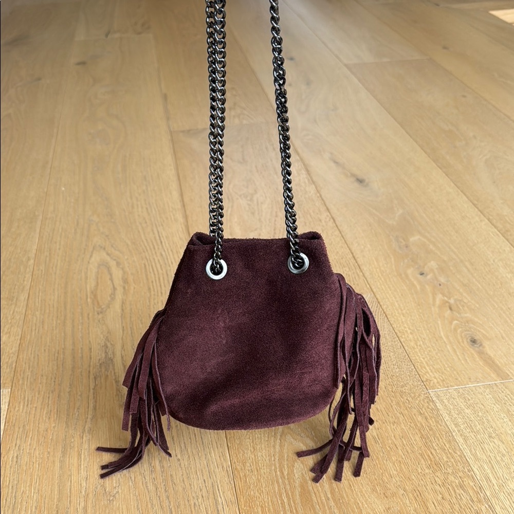 Authentic Italian Suede Fringe Bag